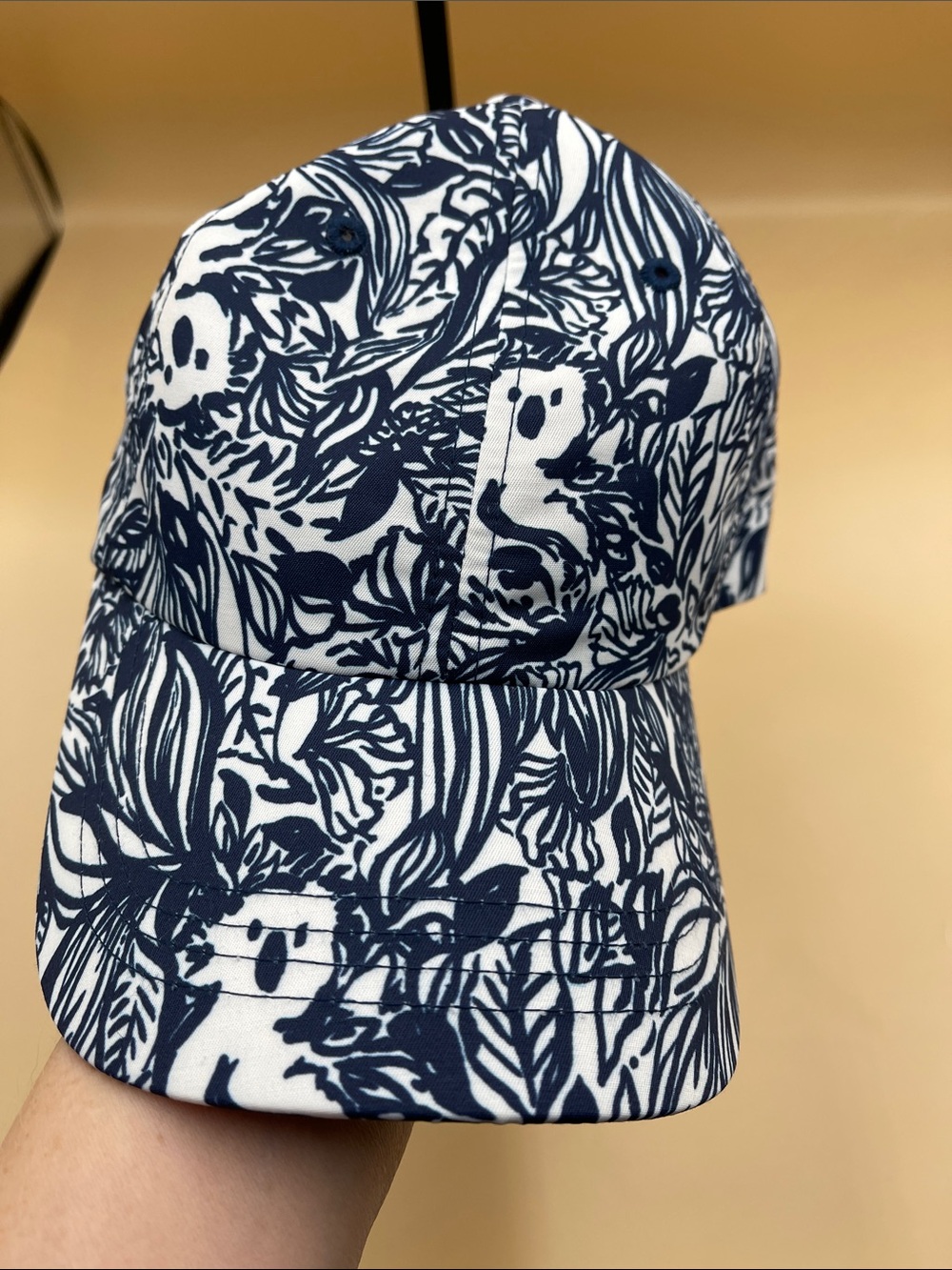 Lilly Pullitzer Navy and White Print Baseball Cap OSFM Adjustable Quality